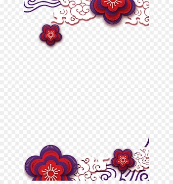 China Cloud Download - Red Chinese wind flower clouds sea border texture 