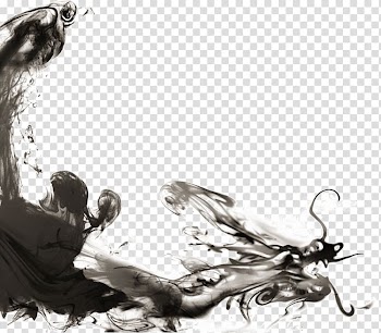 China Ink brush Chinese dragon, Creative abstract ink painting dragonfly transparent background PNG clipart
