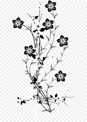 China Japan Flower Euclidean vector - Black and white decorative background vector flowers branch 
