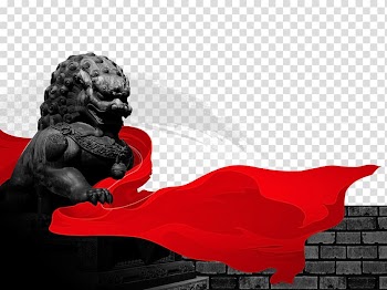 China Lion , Lions like Red Ribbon transparent background PNG clipart