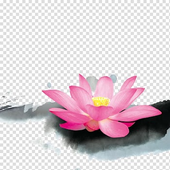 China Lotus Cars Nelumbo nucifera Budaya Tionghoa Inkstick, Hand painted watercolor lotus transparent background PNG clipart