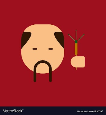 China man with mustache of vector image