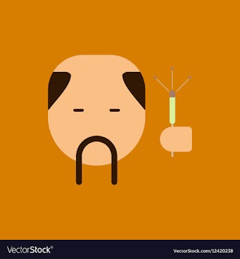 China man with mustache of vector image