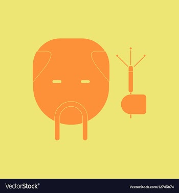 China man with mustache of vector image