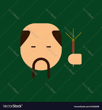 China man with mustache of vector image