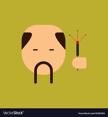 China man with mustache of vector image