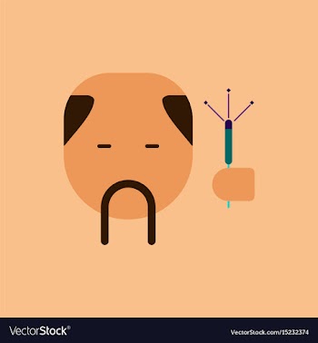 China man with mustache of vector image
