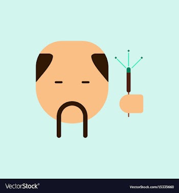 China man with mustache of vector image