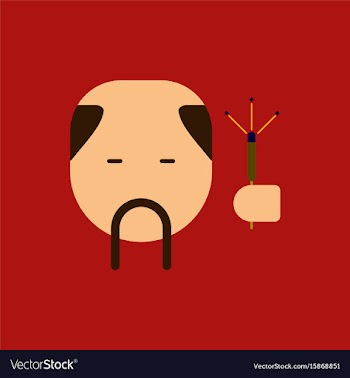China man with mustache of vector image