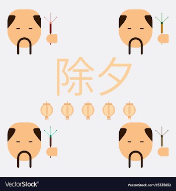 China man with mustache vector image