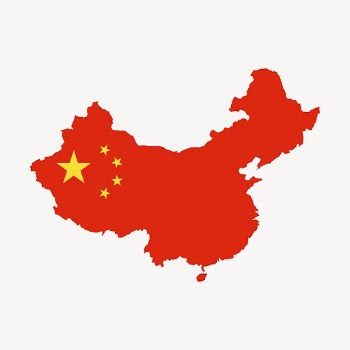China map collage element, flag | Free PSD - rawpixel
