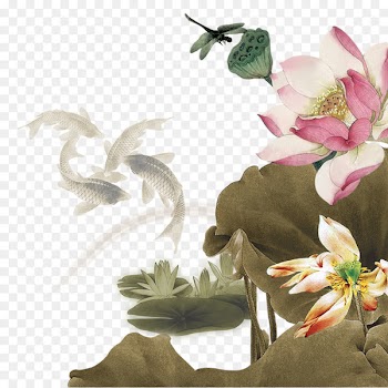 China Mid-Autumn Festival Lantern Festival Download - Hand-painted lotus 