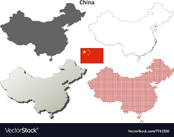 China outline map set vector image