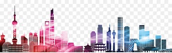 China Silhouette - Colorful city silhouette vector 