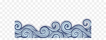China Wind blue wavy lines texture border 
