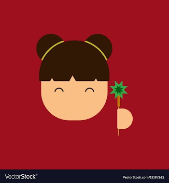 China woman face of Chinese vector image