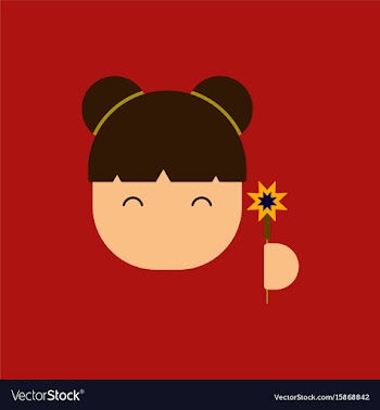 China woman face of chinese vector image