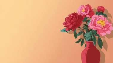 Chinese Aesthetic Peonies in a Vase Chinese Aesthetic Peonies in a Vase