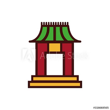 Chinese arch door architecture icon