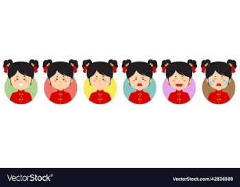 chinese avatar with various expression