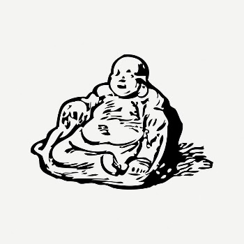 Chinese buddha collage element, black | Free PSD Illustration - rawpixel
