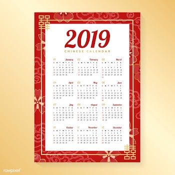 Chinese calendar mockup | Free stock vector - 554969