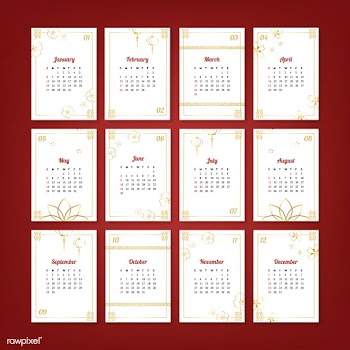 Chinese calendar mockup | Free stock vector - 554978