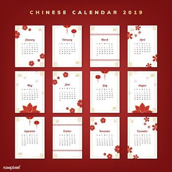 Chinese calendar mockup | Free stock vector - 554985