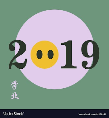 Chinese calligraphy 2019 year of the pig2019 vector image