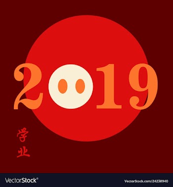 Chinese calligraphy 2019 year of the pig2019 vector image