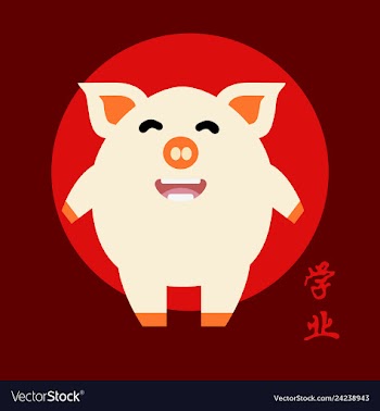 Chinese calligraphy 2019 year of the pig2019 vector image