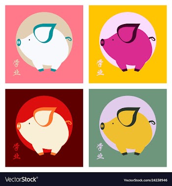 Chinese calligraphy 2019 year of the pig2019 vector image