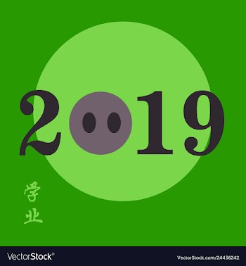 Chinese calligraphy 2019 year of the pig2019 vector image