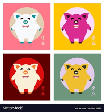 Chinese calligraphy 2019 year of the pig2019 vector image