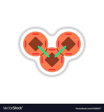 Chinese Copper Coins in paper sticker style vector image