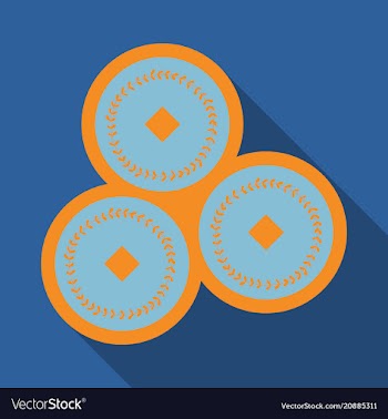 Chinese copper coins translation prosperity with vector image