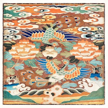 Chinese Court Rank Badge (Buzi) during Ming dynasty (1368&ndash;1644). Original from the Los Angeles County Museum of Art. Digitally enhanced by rawpixel.