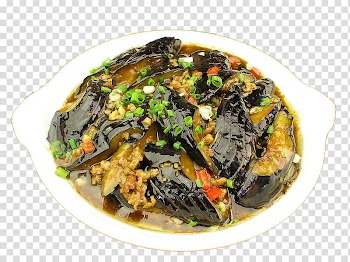 Chinese cuisine Eggplant Braising Sauce Vegetable, Eggplant sauce transparent background PNG clipart