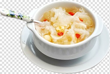 Chinese cuisine Tong sui Congee Tremella fuciformis Recipe, White fungus health food food transparent background PNG clipart