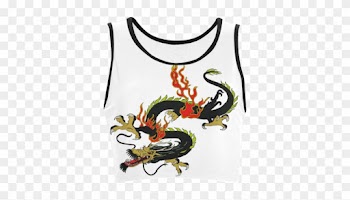 Chinese Dragon Black Women's Crop Top - Black Chinese Dragon Tote Bag, Adult Unisex, Natural