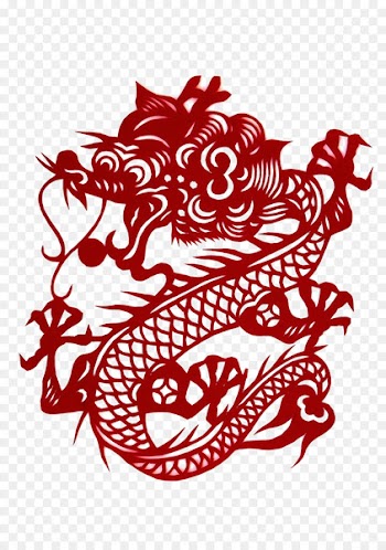 Chinese dragon Chinese New Year Clip art - Red dragon silhouette picture material png 