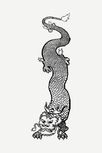 Chinese dragon drawing, illustration psd. | Free PSD - rawpixel