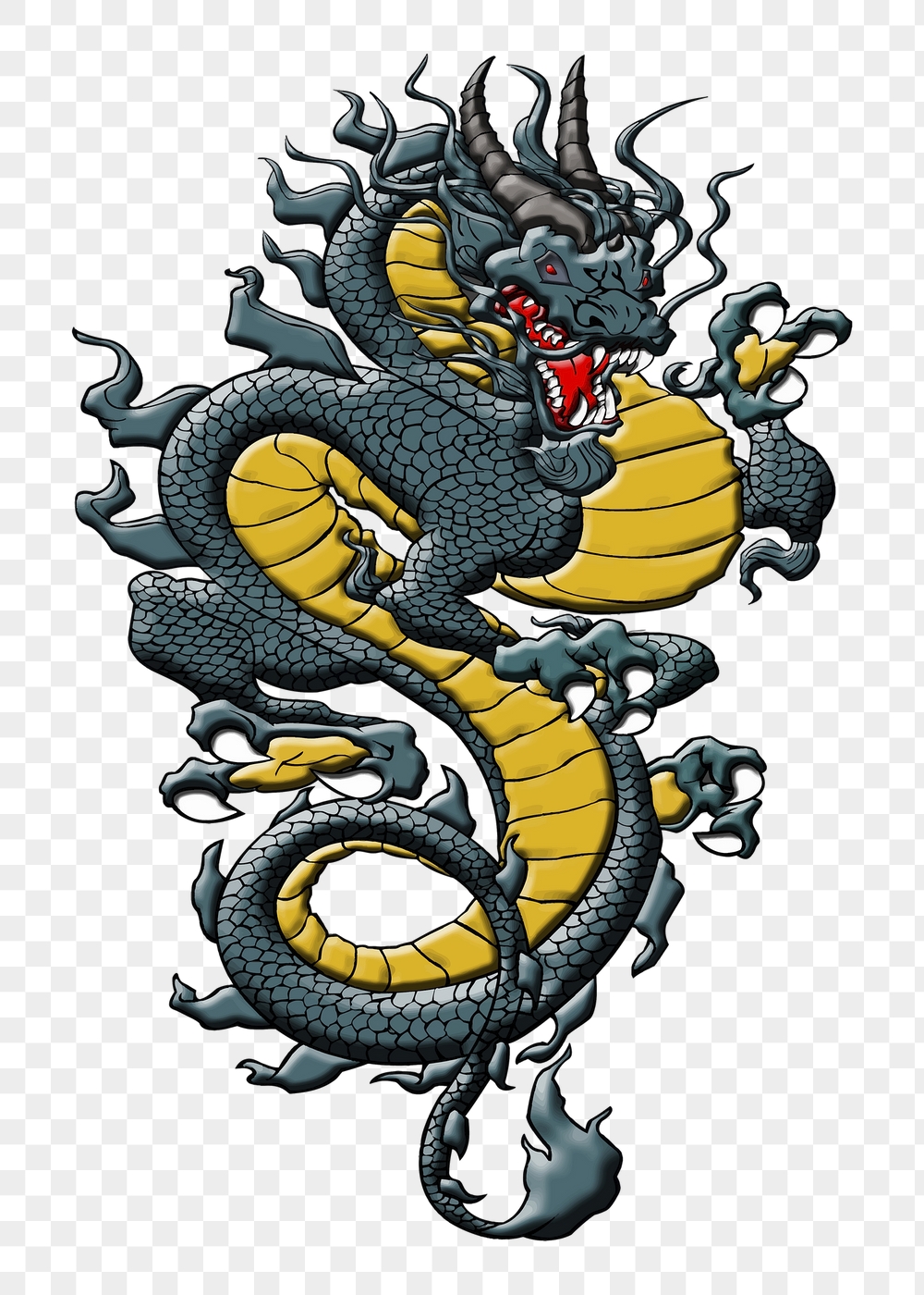 Chinese dragon png sticker, mythical | Free PNG - rawpixel