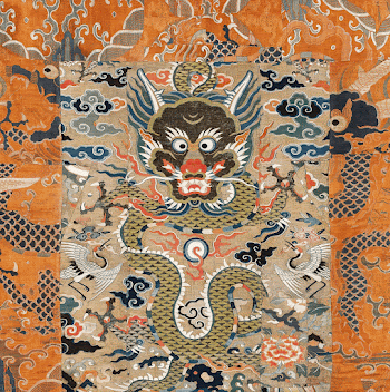Chinese dragon textile fragment (18th | Free Photo Illustration - rawpixel