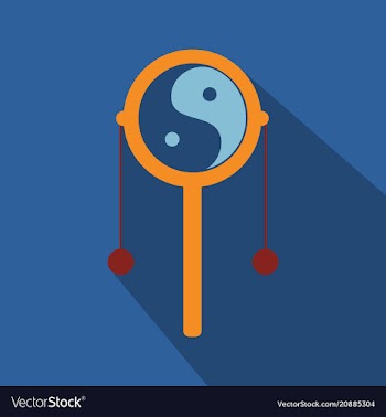 Chinese drum doodle with two hanging mugs and a vector image