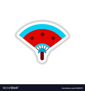 Chinese folding fan in vector image
