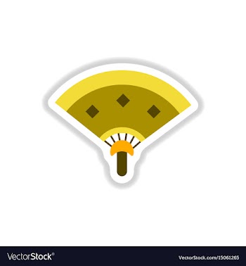 Chinese folding fan in vector image