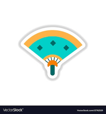 Chinese folding fan in vector image