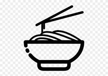 Chinese Food Clipart Black And White - Black And White Noodles