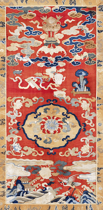 Chinese Foodog Embroidery (18th Century). | Free Photo Illustration - rawpixel